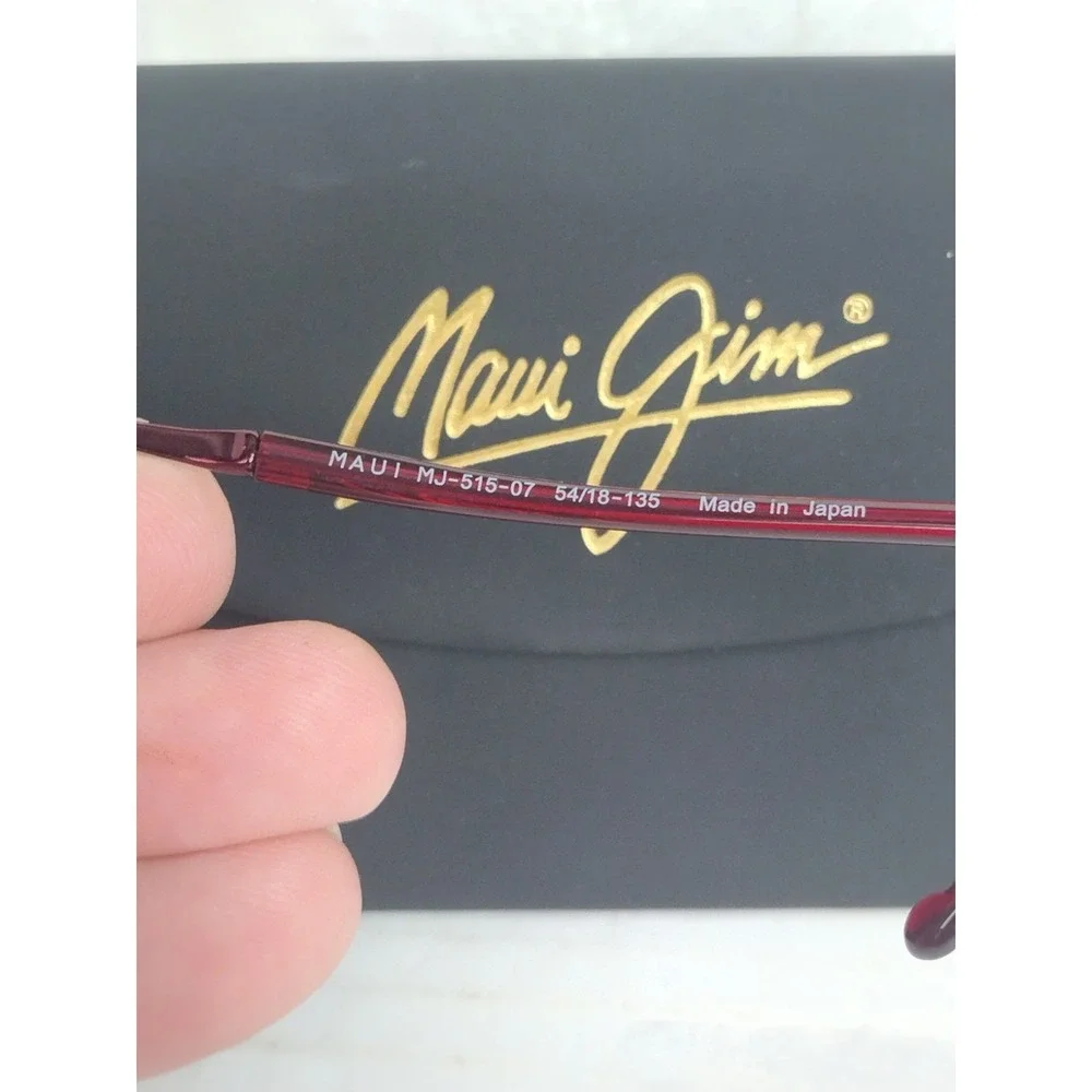 Maui Jim MJ 515-07 54-18 135 Little Beach Burgundy Maui Rose Polarized Rimless